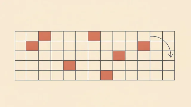 Illustration of a spreadsheet grid with highlighted cells and an arrow showing a running balance carried forward