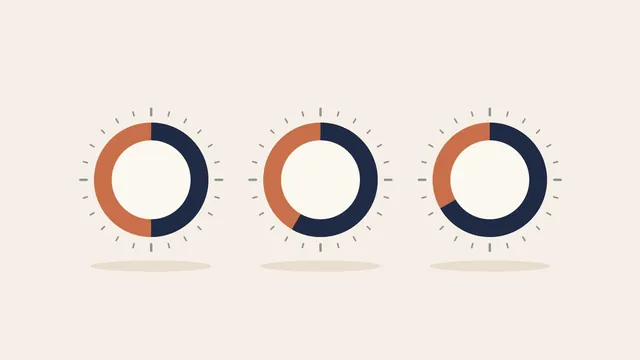 Illustration of three day rings showing 12, 14 and 16 fasting hours in navy and the eating hours in terracotta