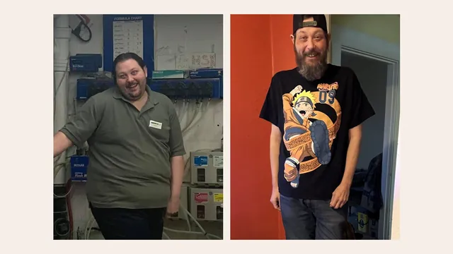 Brian Hupp before he lost the weight, and in March 2026