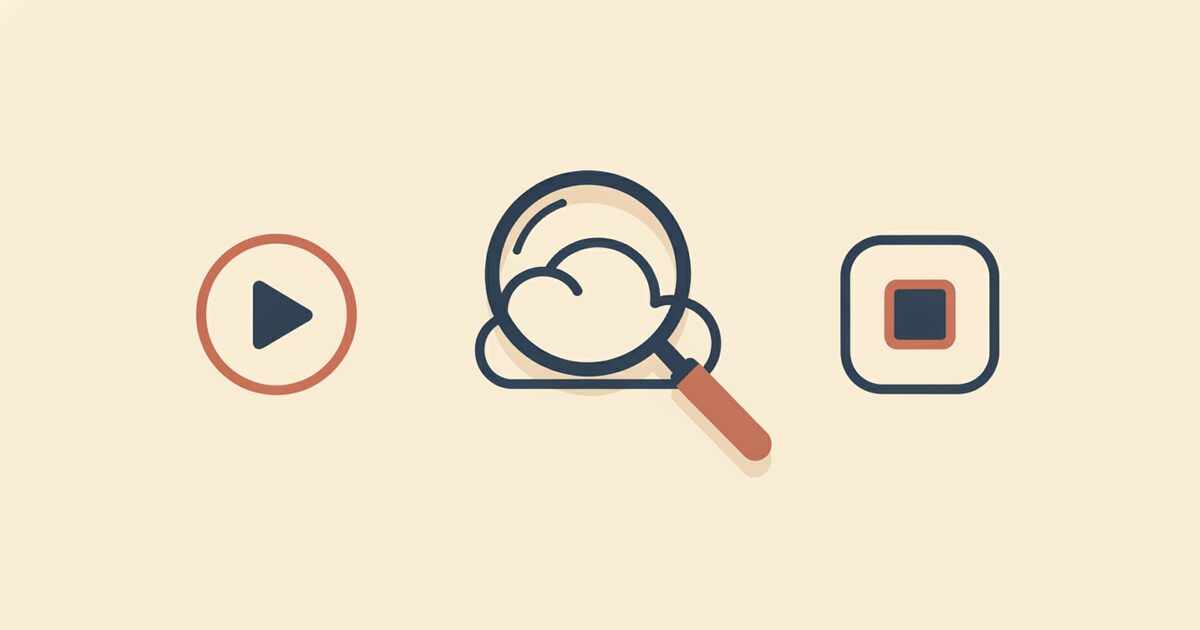 Illustration of a row of small recurring-charge icons like streaming and app symbols with a magnifying glass
